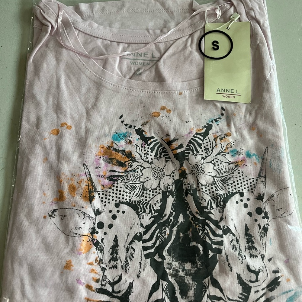Anniel woman’s Print Pink T-Shirt small